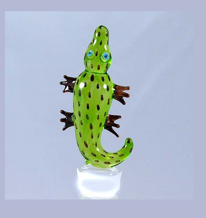 Green Alligator Hand Crafted Bottle Stopper