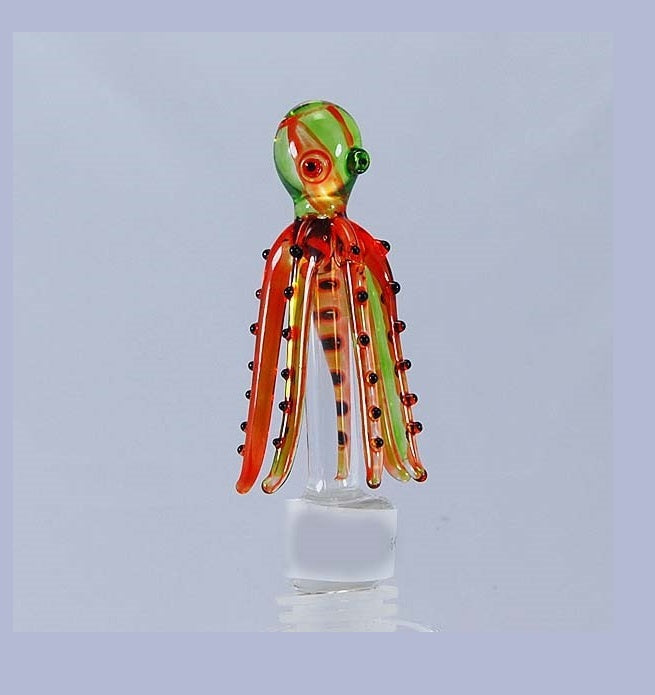 Green Squid Hand Crafted Bottle Stopper