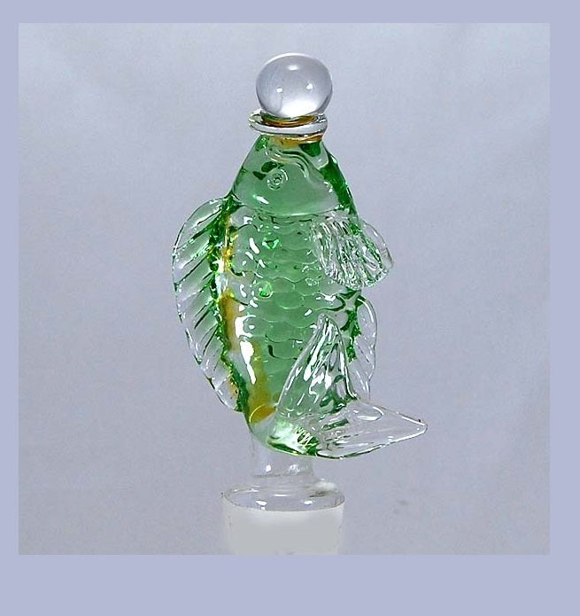 Green fish Hand Crafted Bottle Stopper