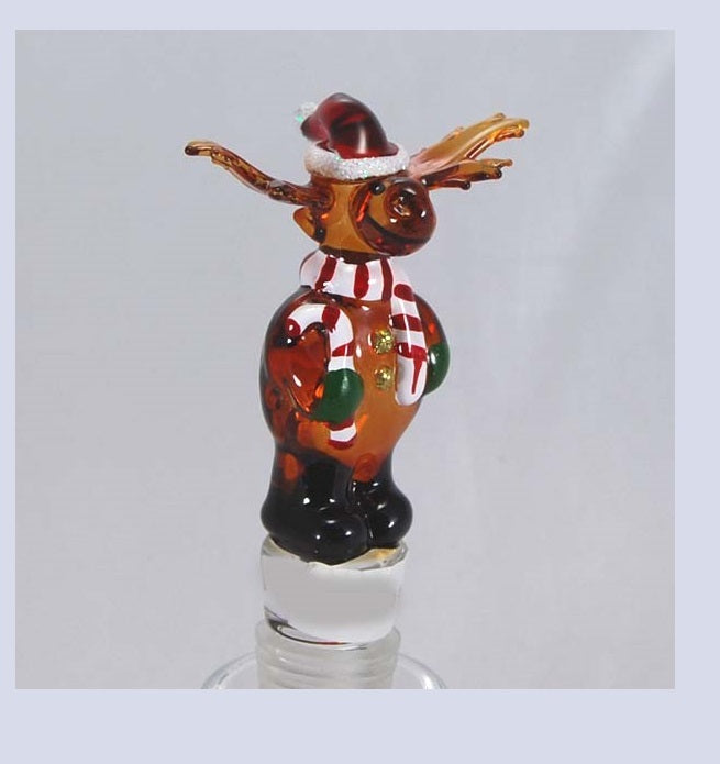 Red Rudolph Hand Crafted Bottle Stopper