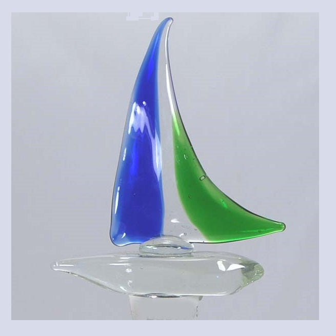 Blue Sailboat Hand Crafted Bottle Stopper