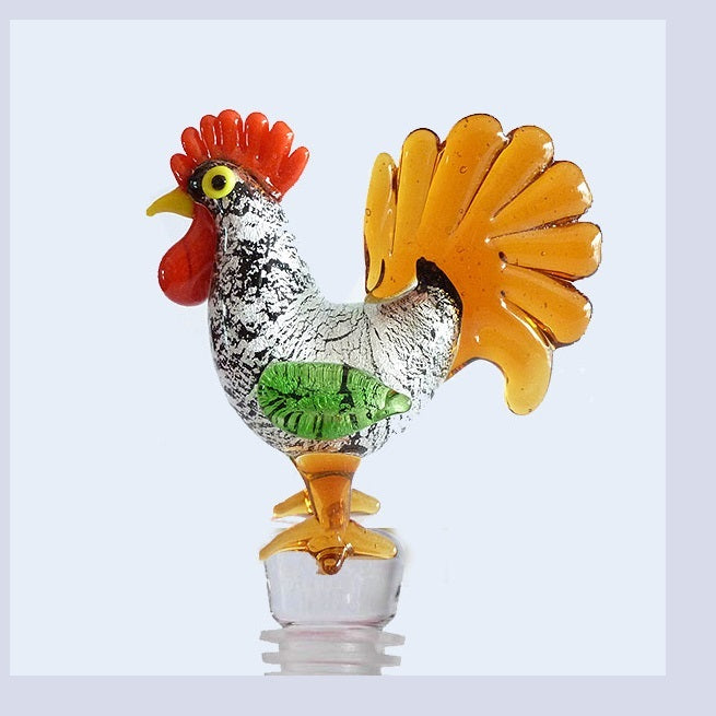 Black Rooster Hand Crafted Bottle Stopper