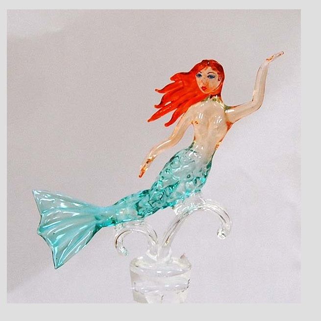 Teal Mermaid Hand Crafted Bottle Stopper
