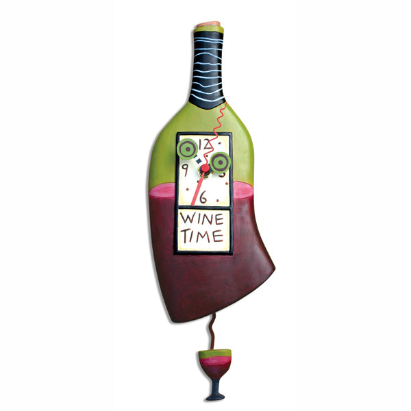 Wine Time Red Wine Clock Art by Allen Designs