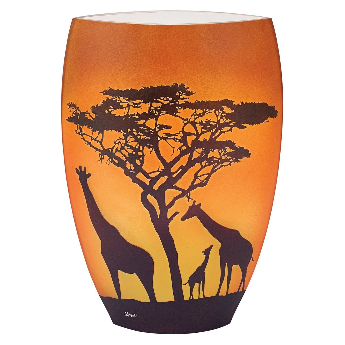 Limited Edition Savannah Giraffes Glass Vase