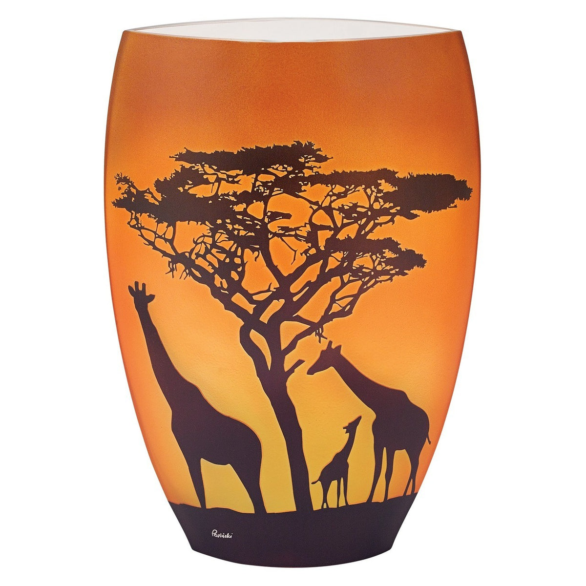 Limited Edition Savannah Giraffes Glass Vase