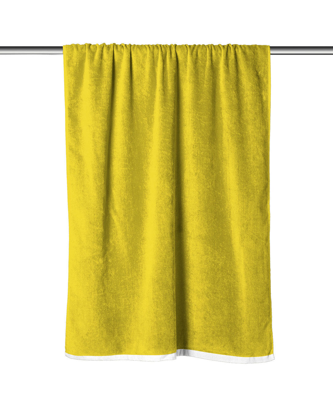 Yellow Solid Velour Extra Long Beach Towel