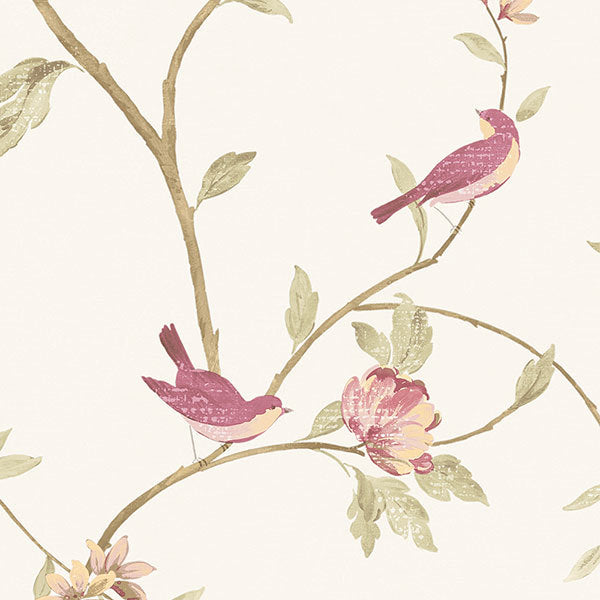 Bright Pink Floral Toile CG28803 Wallpaper