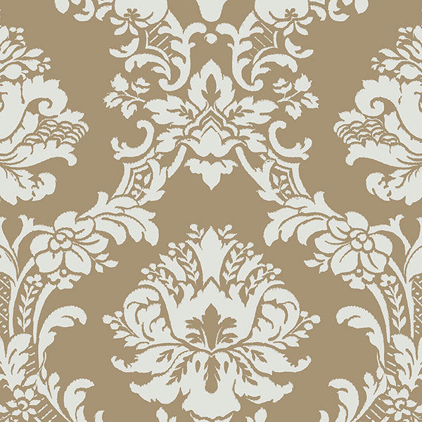 Gold Green Brittany Damask CH28242 Wallpaper