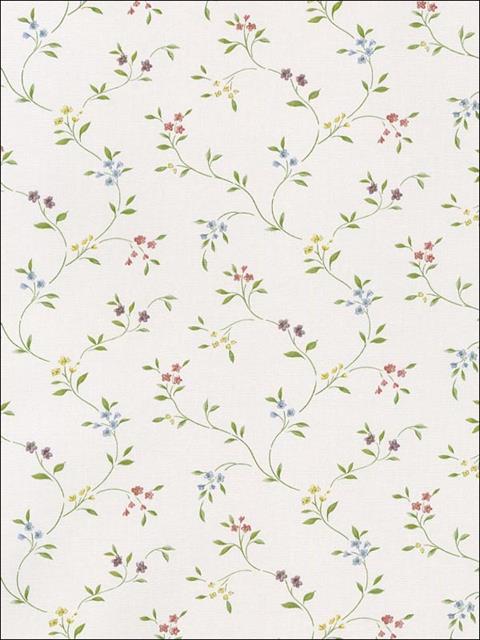 Red Blue Country Mini Floral Trail CN22604 Wallpaper