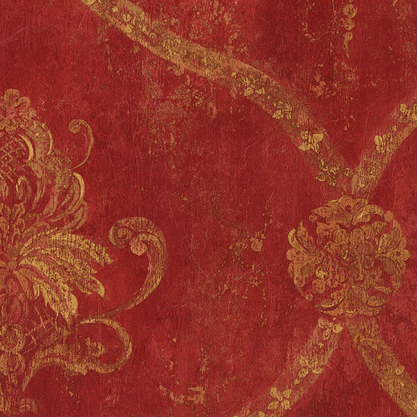 Red Large Vintage Damask CS27328 Wallpaper