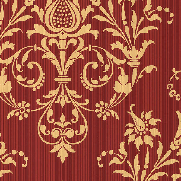 Red Gold Royal Damask CS27362 Wallpaper