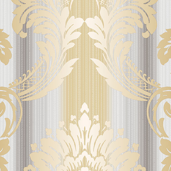 Grey Gold Sandra Damask CS35605 Wallpaper