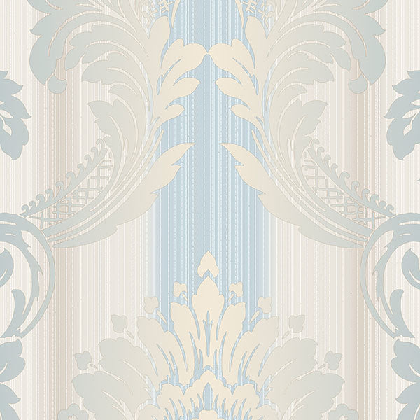 Beige Blue Sandra Damask CS35606 Wallpaper