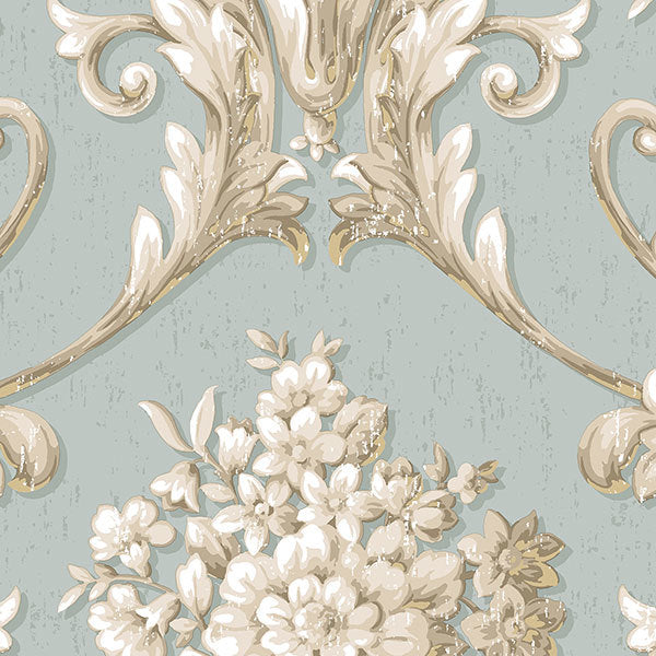 Blue Bold Vintage Damask CS35621 Wallpaper