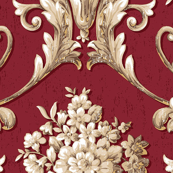Red Bold Vintage Damask CS35622 Wallpaper