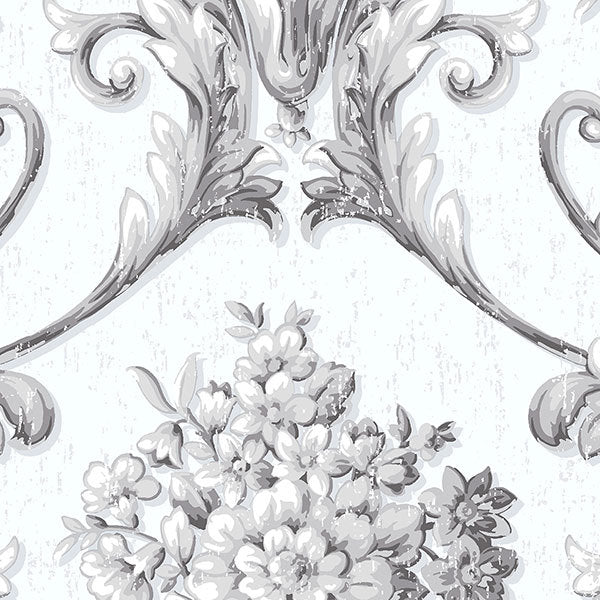 Grey Bold Vintage Damask CS35626 Wallpaper