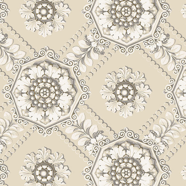 Gold Tan Lexie Tiles CS35628 Wallpaper