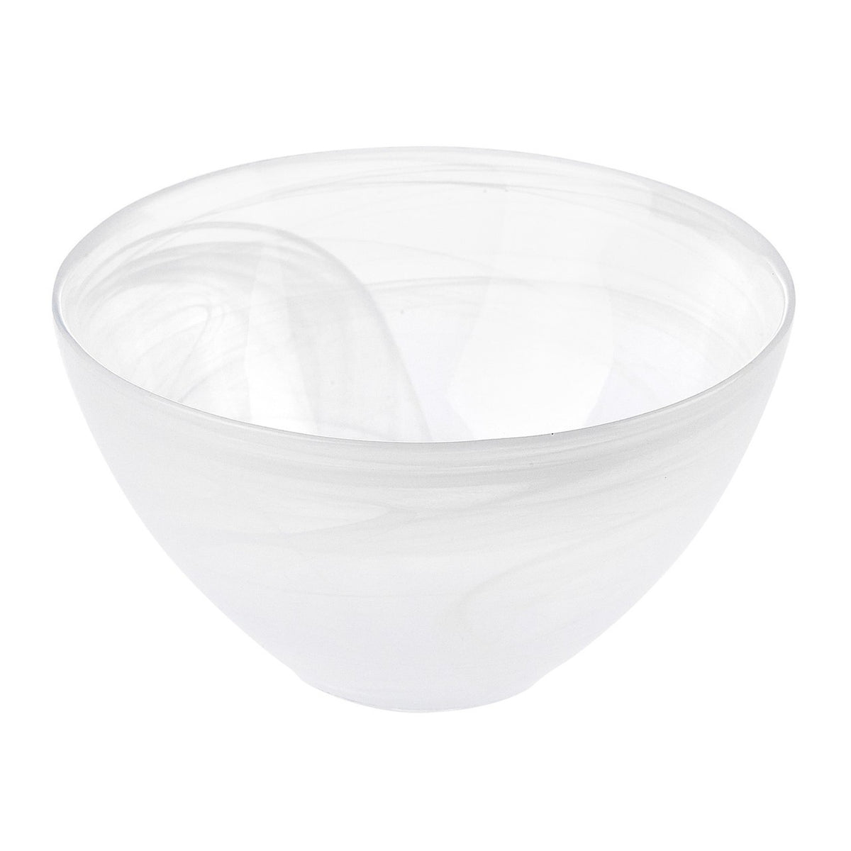 White Alabaster Glass Salad Fruit Bowl
