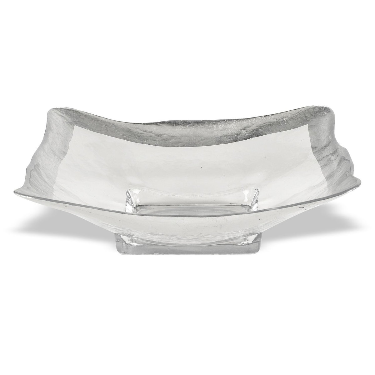 Square Silver Leaf Glass Bowl D243S