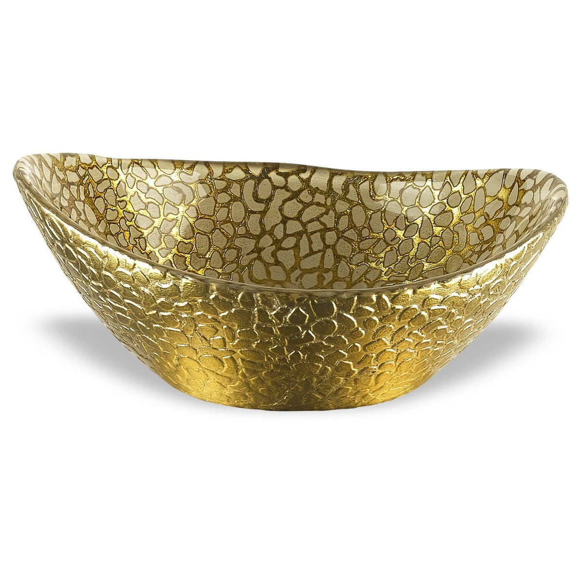 Snakeskin Gold Oval Glass Bowl D3526G