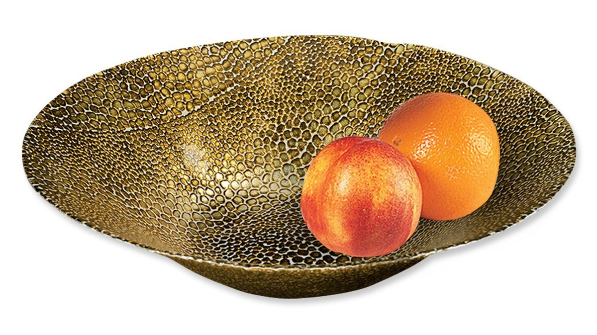 Snakeskin Antique Gold Large Bowl