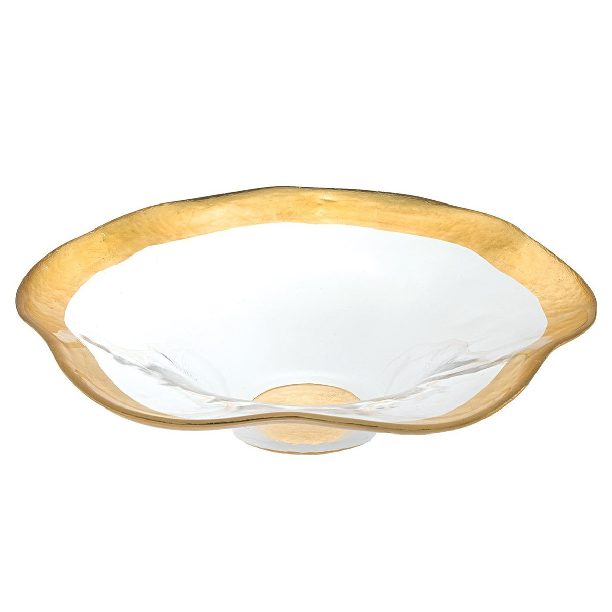 Round Gold Leaf Wave Glass Bowl D720G
