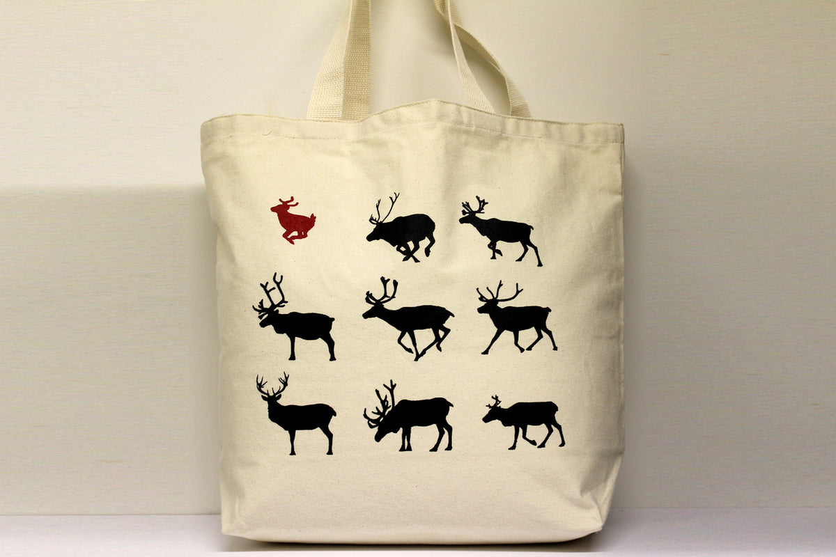 Reindeer Red Tote Bag Large