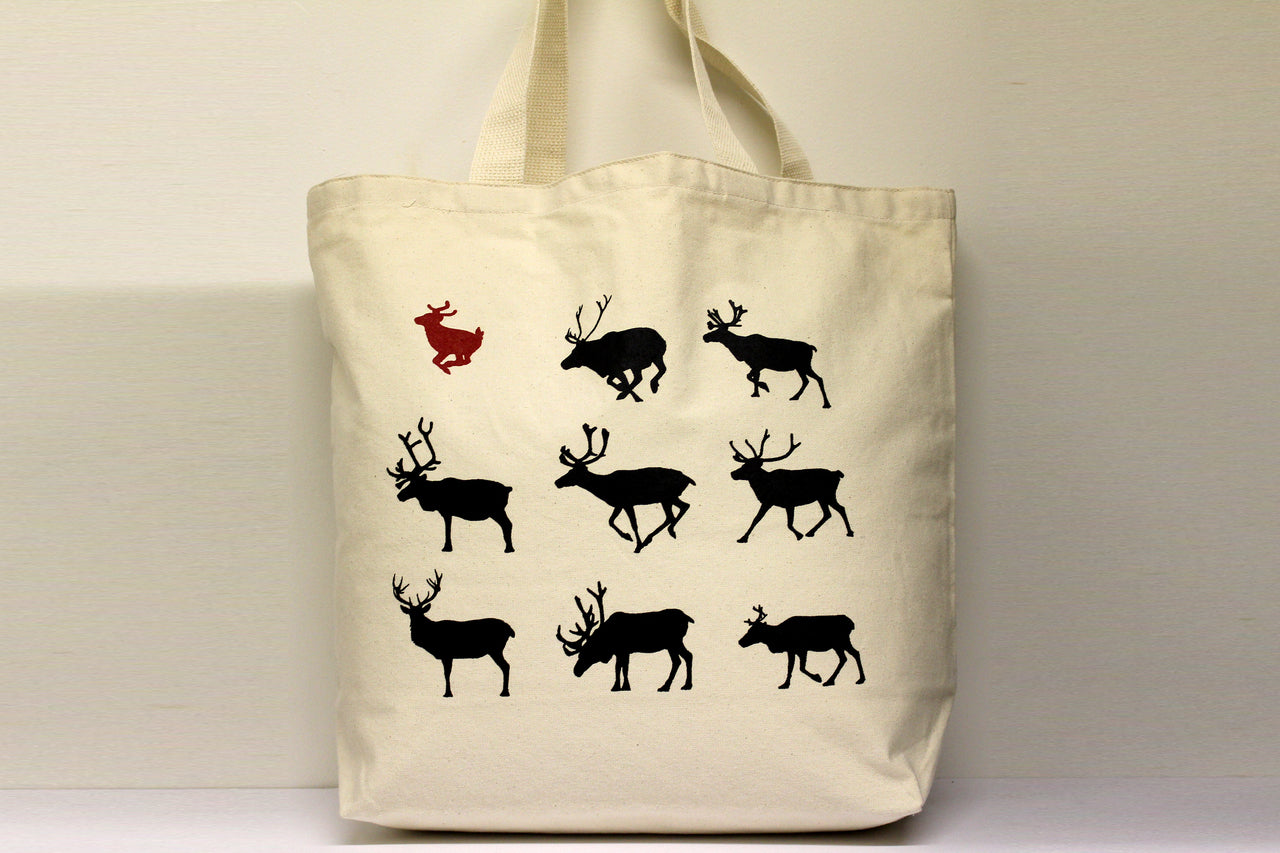 Reindeer Red Tote Bag Large