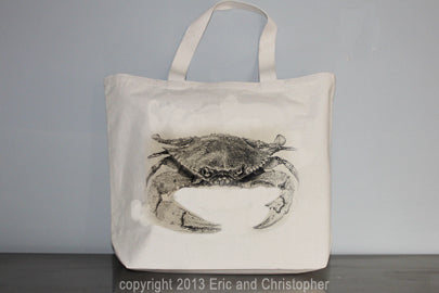 Crab Black Tote Bag Small