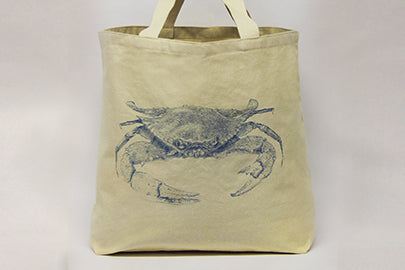 Crab Blue Tote Bag Small