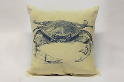 Crab Blue Decorative Pillow Medium
