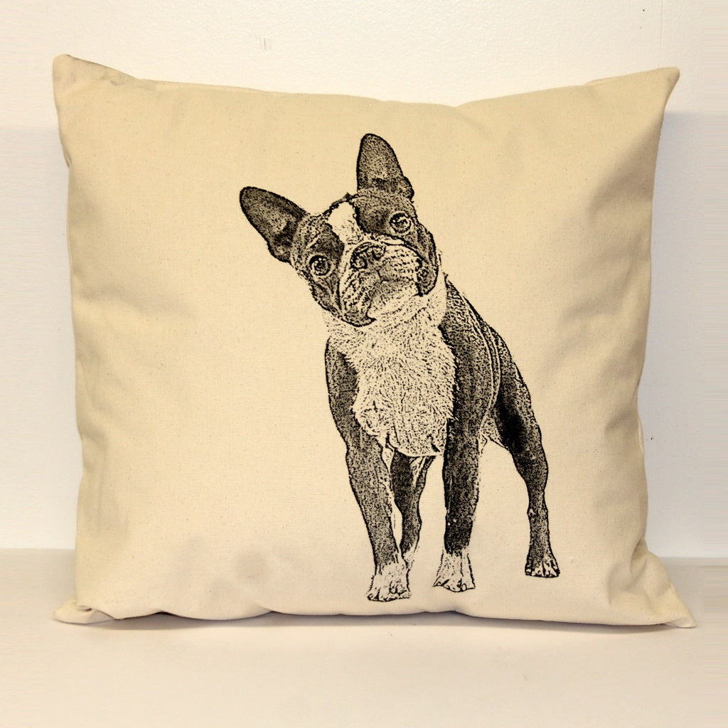 Boston Terrier Decorative Pillow Large
