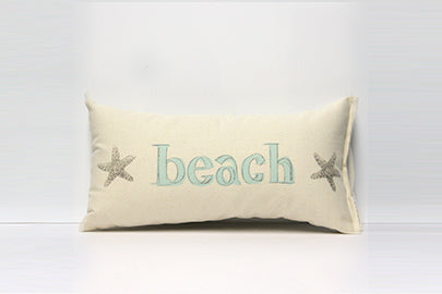 Beach With Starfish Decorative Pillow Small