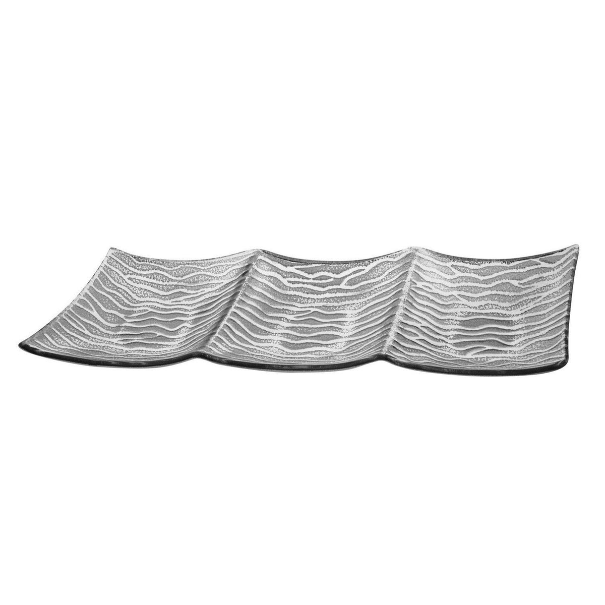 Wave 3 Section Server in Silver 16x5.5 inches