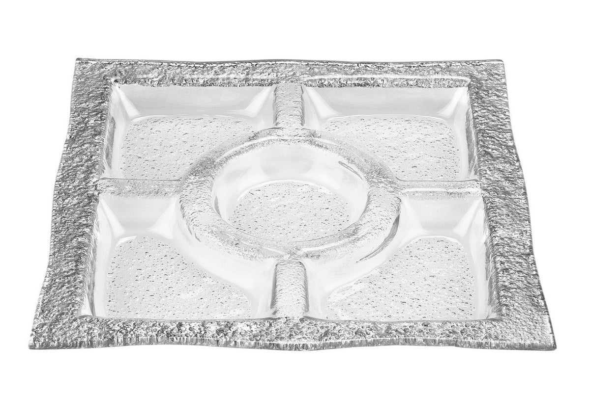 Novarra Silver 5 Section Accented Serving Tray