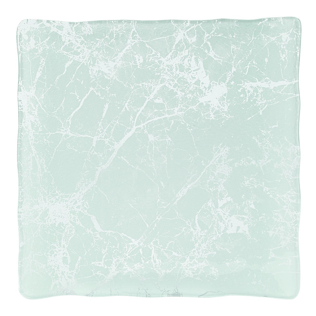 Square Tray White Marble Glass Decor