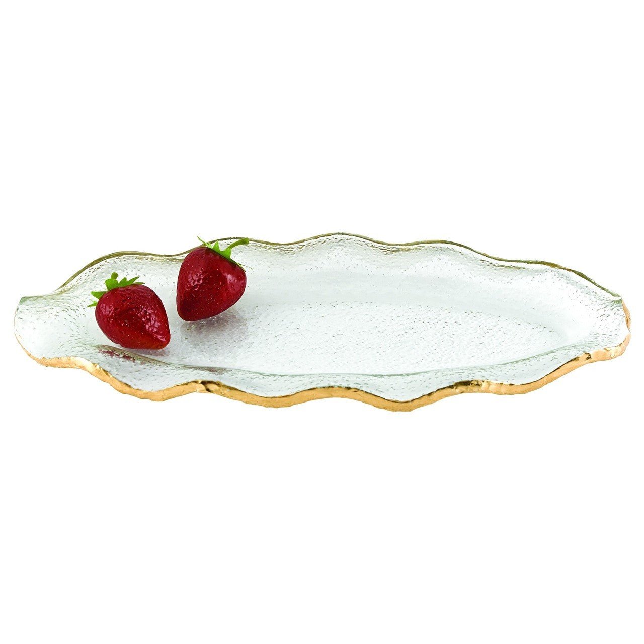Goldedge Wavy Oval Glass Platter