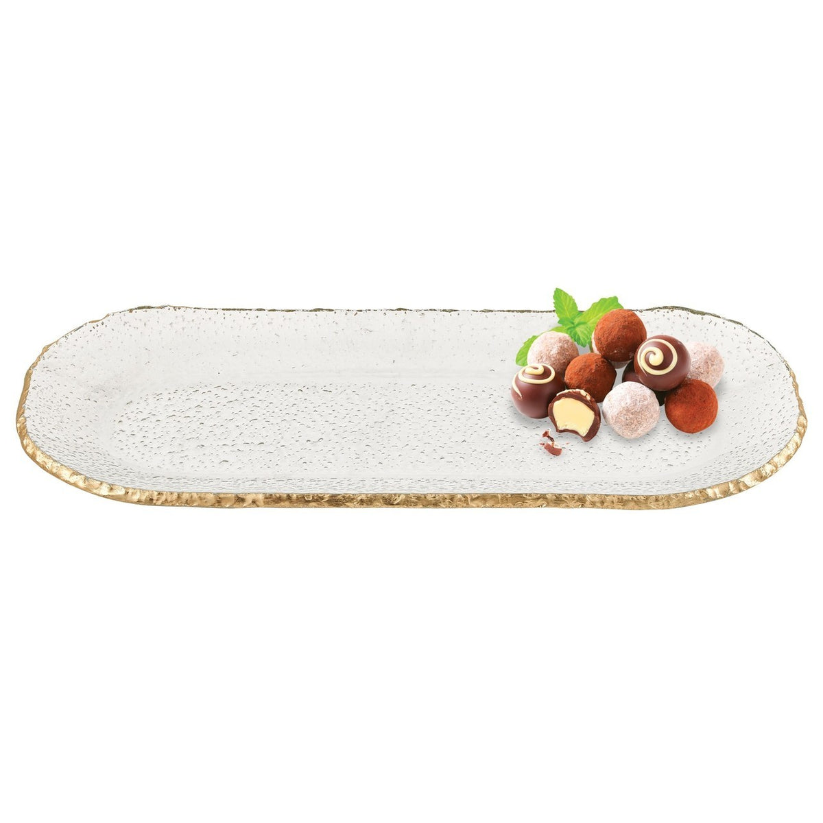 Goldedge HandcraftedOval Glass Platter