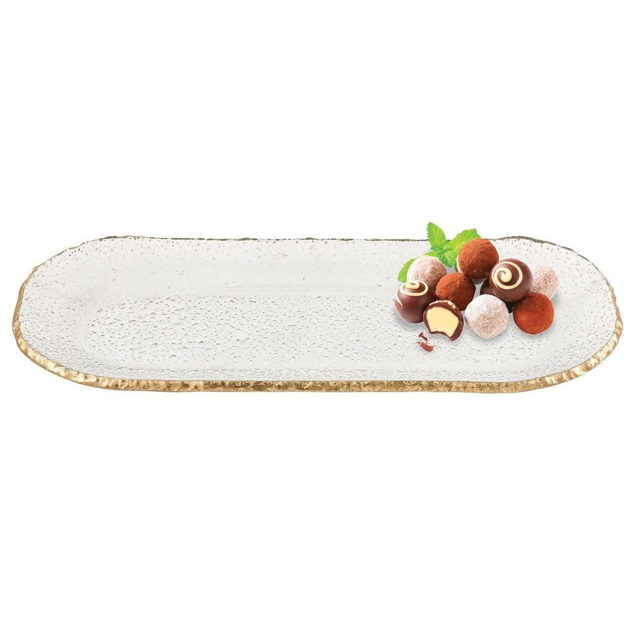 Goldedge HandcraftedOval Glass Platter