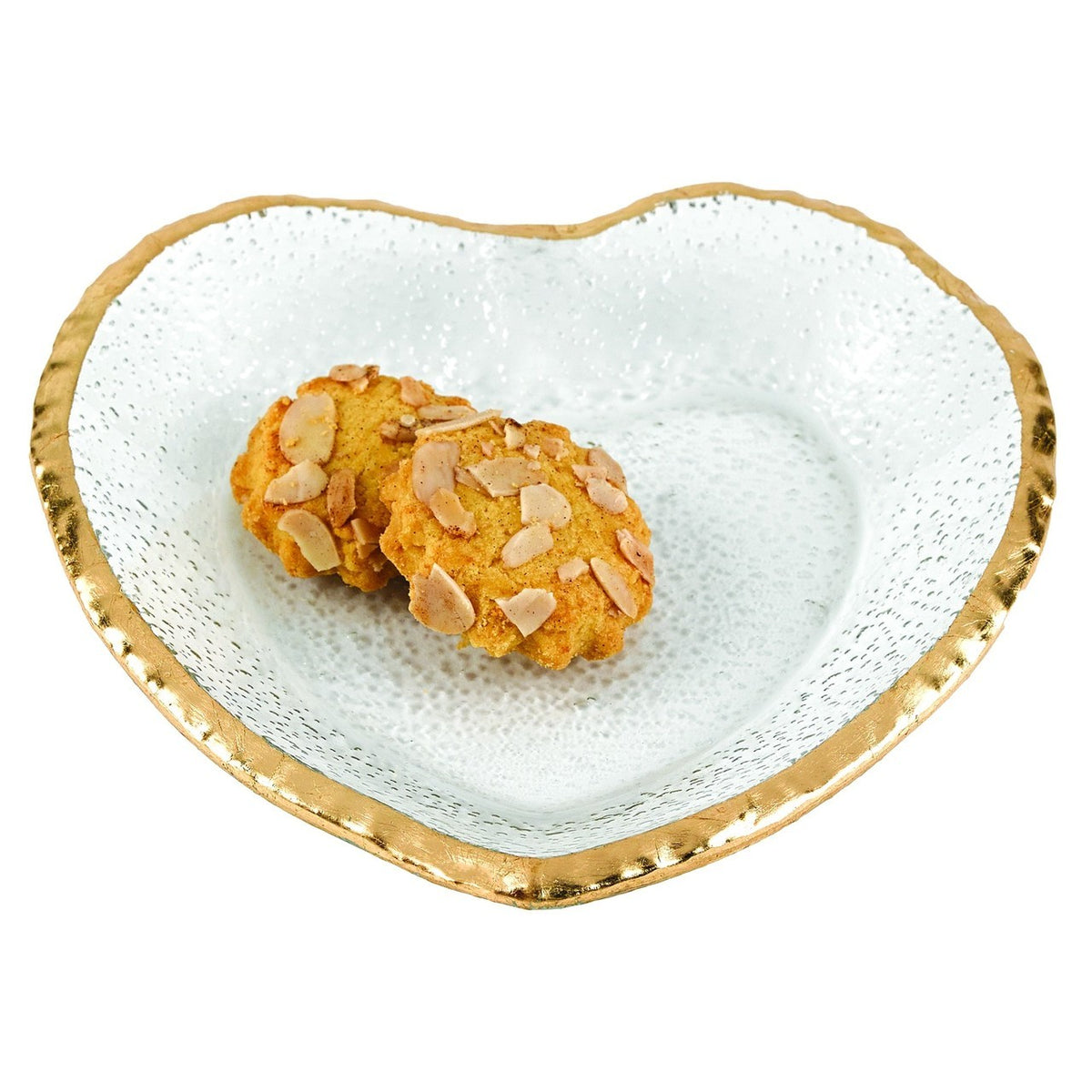 Goldedge Handcrafted Mouth Blown Heart Plate