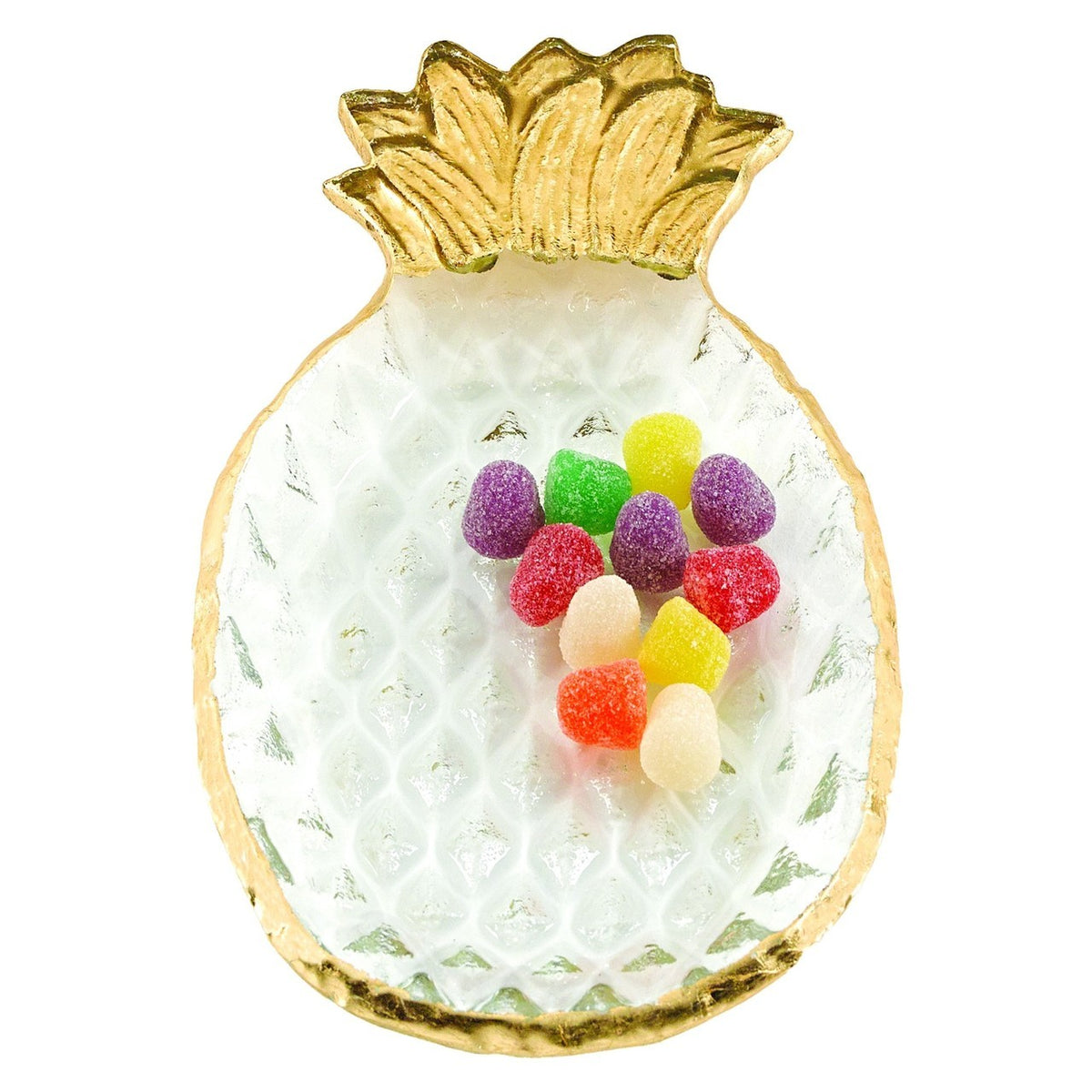 Goldedge Handcrafted Pineapple Glass Plate