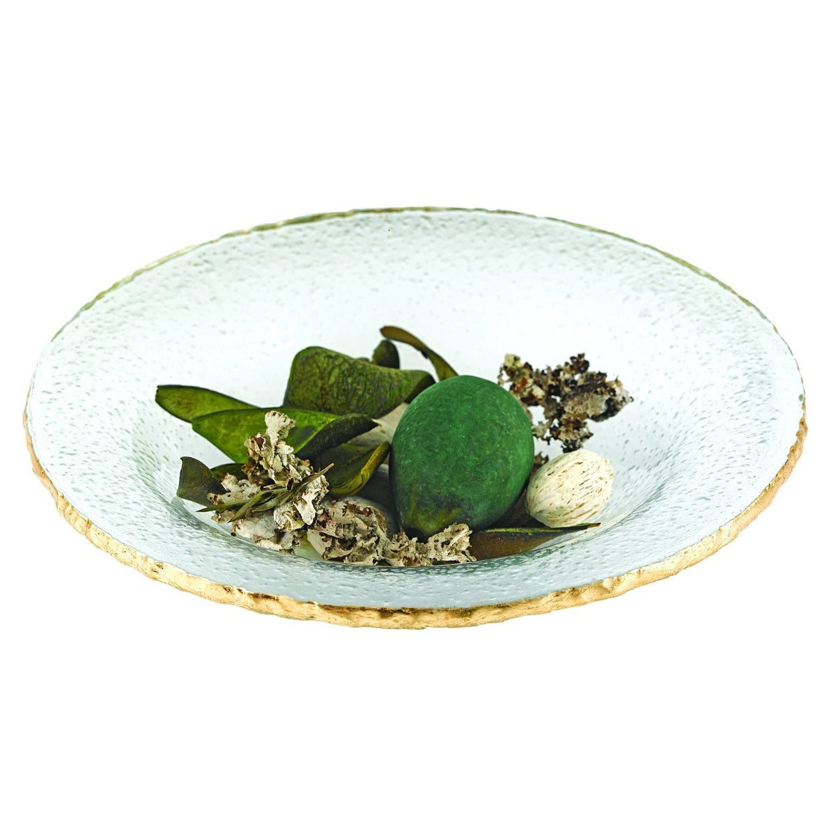 Goldedge Handcrafted Round Glass Serving Bowl