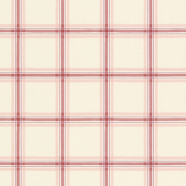 Red White Country Plaid FK26910 Wallpaper