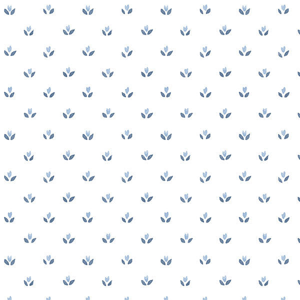 Blue White Country Mini Floral Spot FK34402 Wallpaper