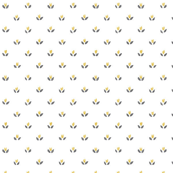Yellow Black Country Mini Floral Spot FK34403 Wallpaper