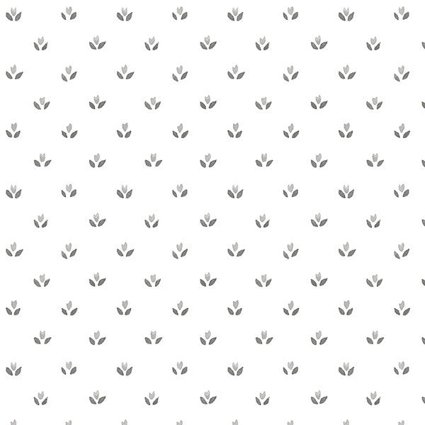 Grey White Country Mini Floral Spot FK34404 Wallpaper