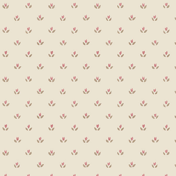 Red Brown Country Mini Floral Spot FK34405 Wallpaper