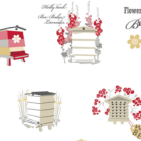 Red Yellow Bee Homes FK34425 Wallpaper