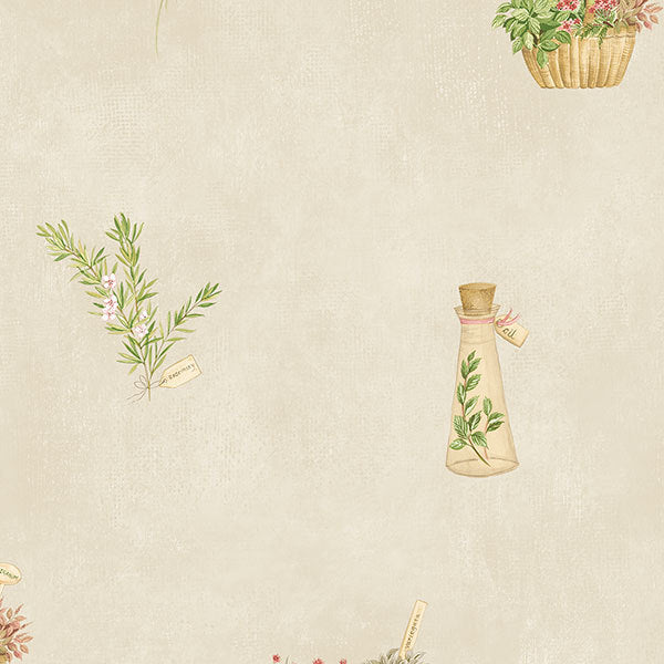 Off White Country Floral Baskets FK34430 Wallpaper